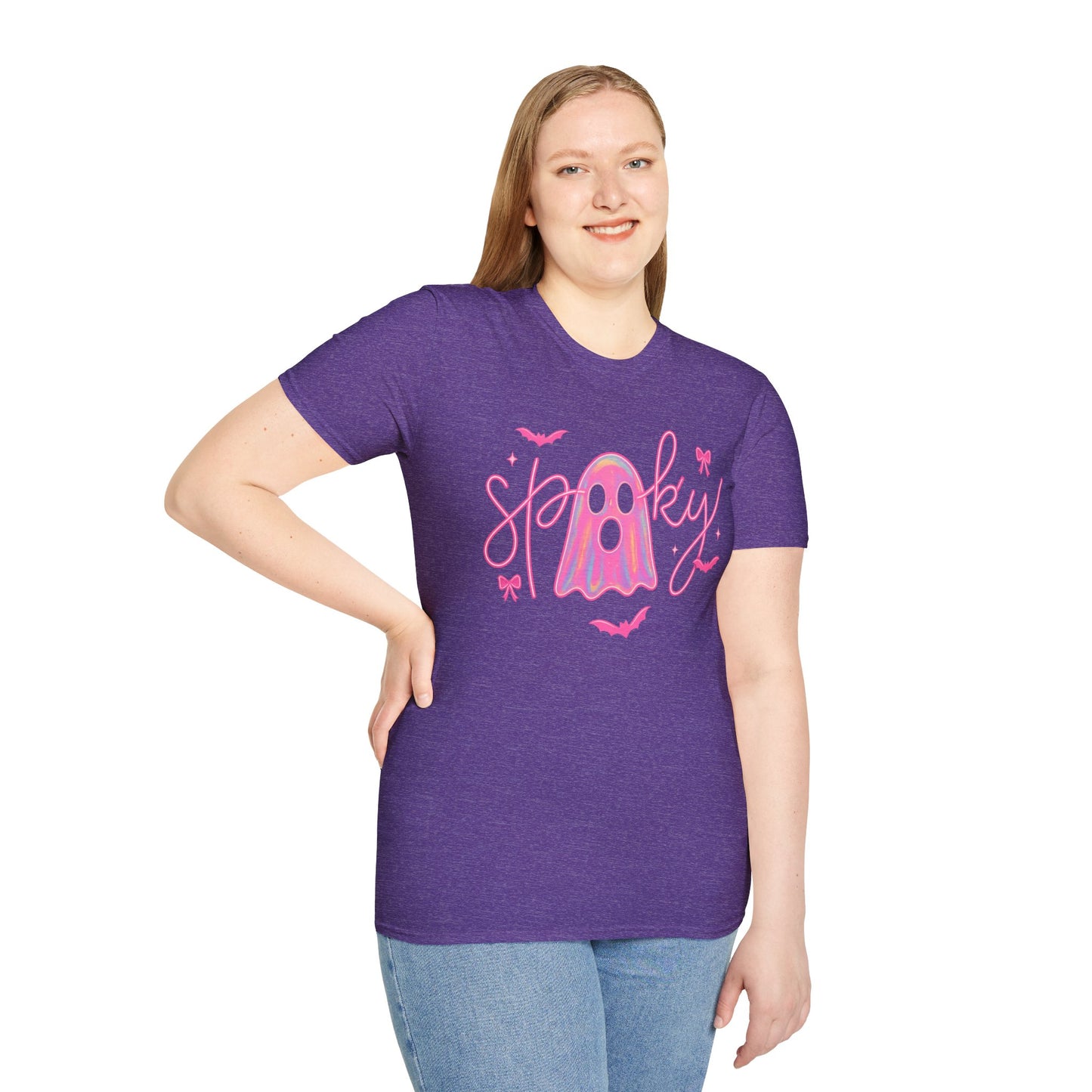 Spooky Pink Ghost Unisex Softstyle T-Shirt