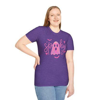 Spooky Pink Ghost Unisex Softstyle T-Shirt