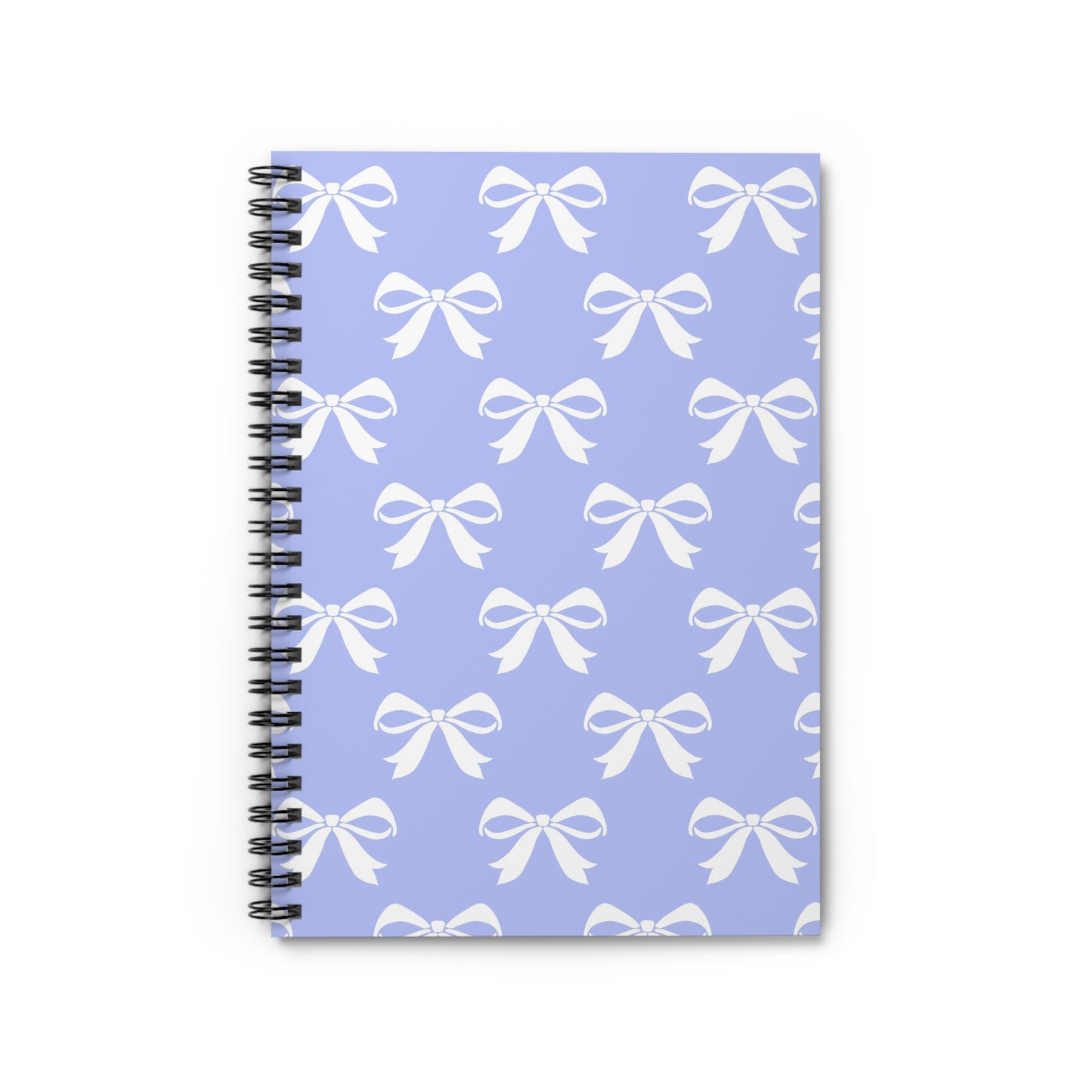 Spiral Notebook - Ruled Line Girlie Bow Blue Solid