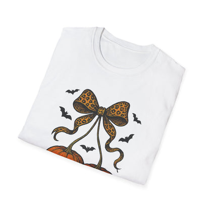 Leopard Bow Pumpkins Unisex Softstyle T-Shirt