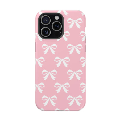 Magnetic Tough Cases Girlie Bow Pink Solid