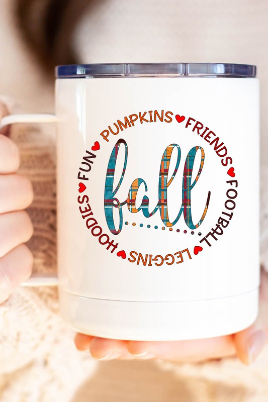 Fall Pumpkins Friends Football Circle Travel Cup