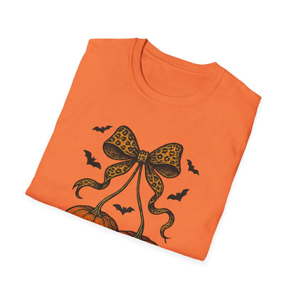 Leopard Bow Pumpkins Unisex Softstyle T-Shirt