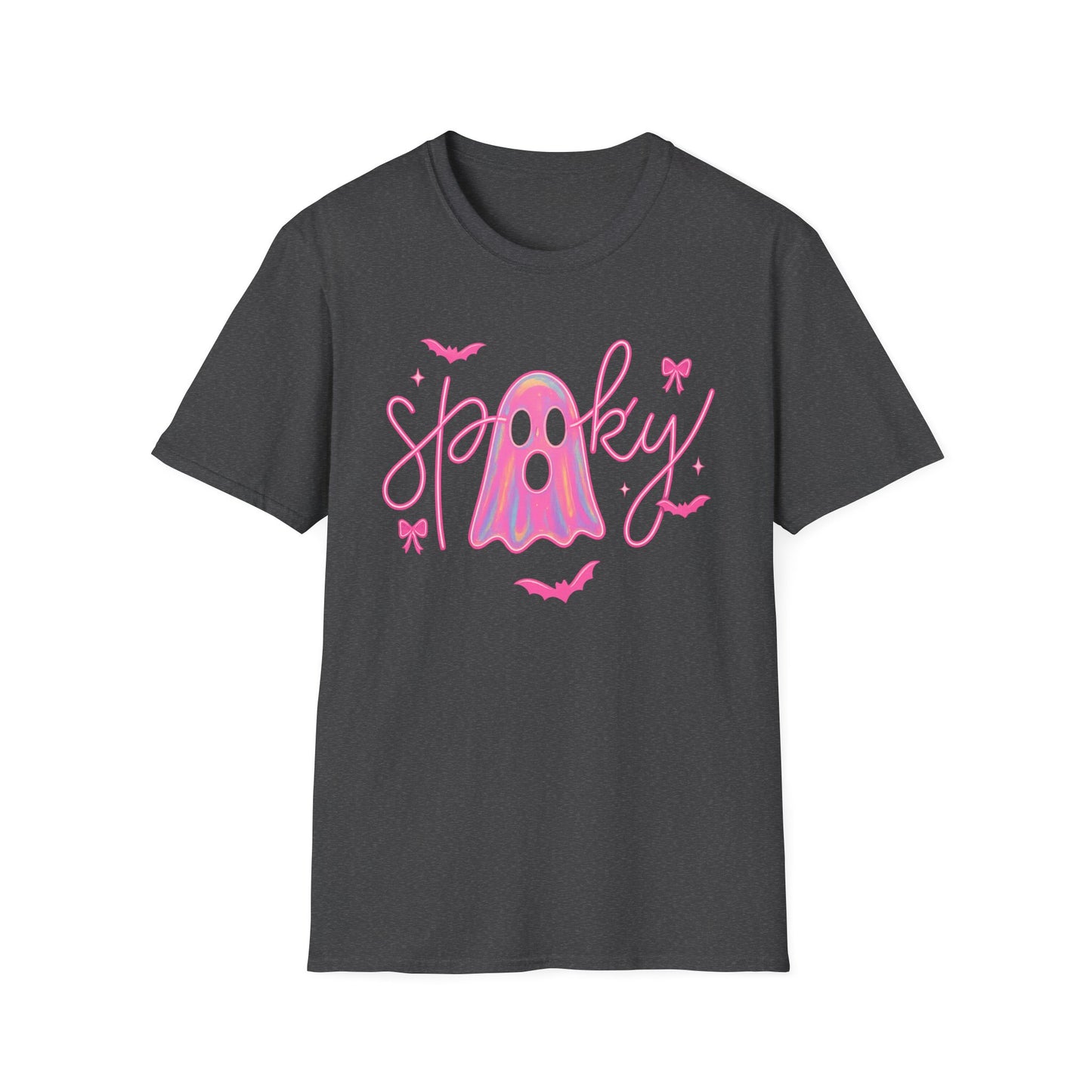 Spooky Pink Ghost Unisex Softstyle T-Shirt