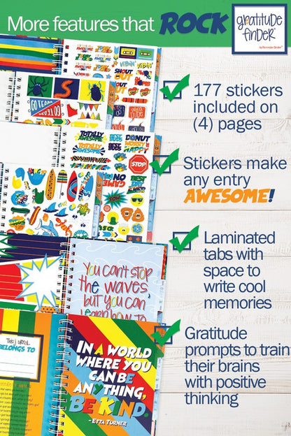 Gratitude Journal with Stickers for Boys