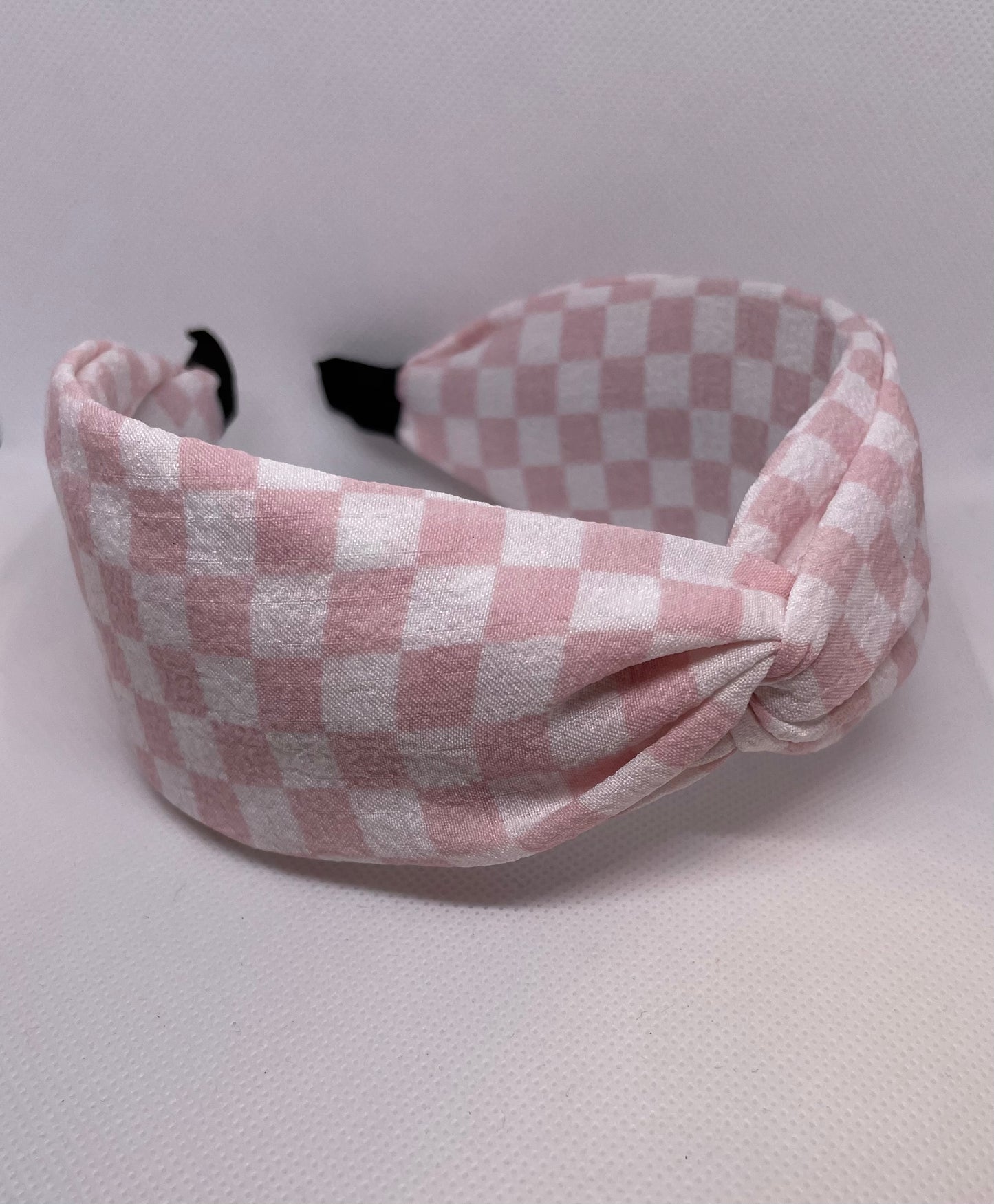 Pink Checkered Headband - Southern Chic Magnolias, LLC