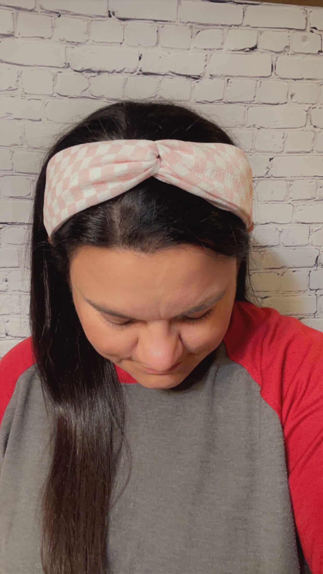 Pink Checkered Headband - Southern Chic Magnolias, LLC