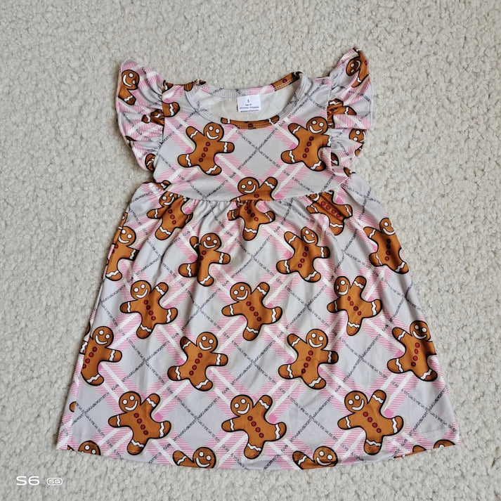 Baby Girls Christmas Pink Gingerbread Pearl Dress - Southern Chic Magnolias, LLC