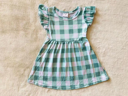 Baby Girls Plaid Green Pearl Dress - Southern Chic Magnolias, LLC