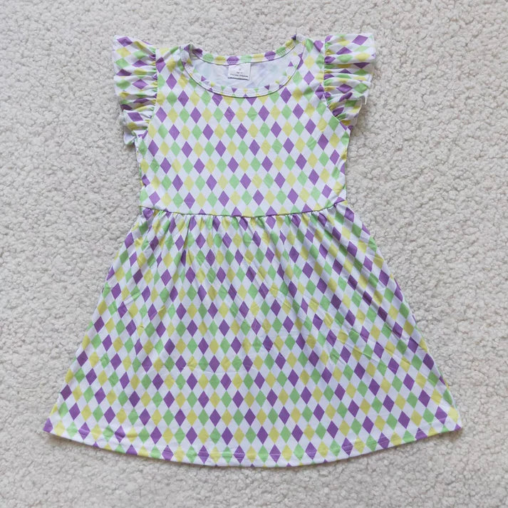 Baby Girls Purple Green Plaid Pearl Dress - Southern Chic Magnolias, LLC