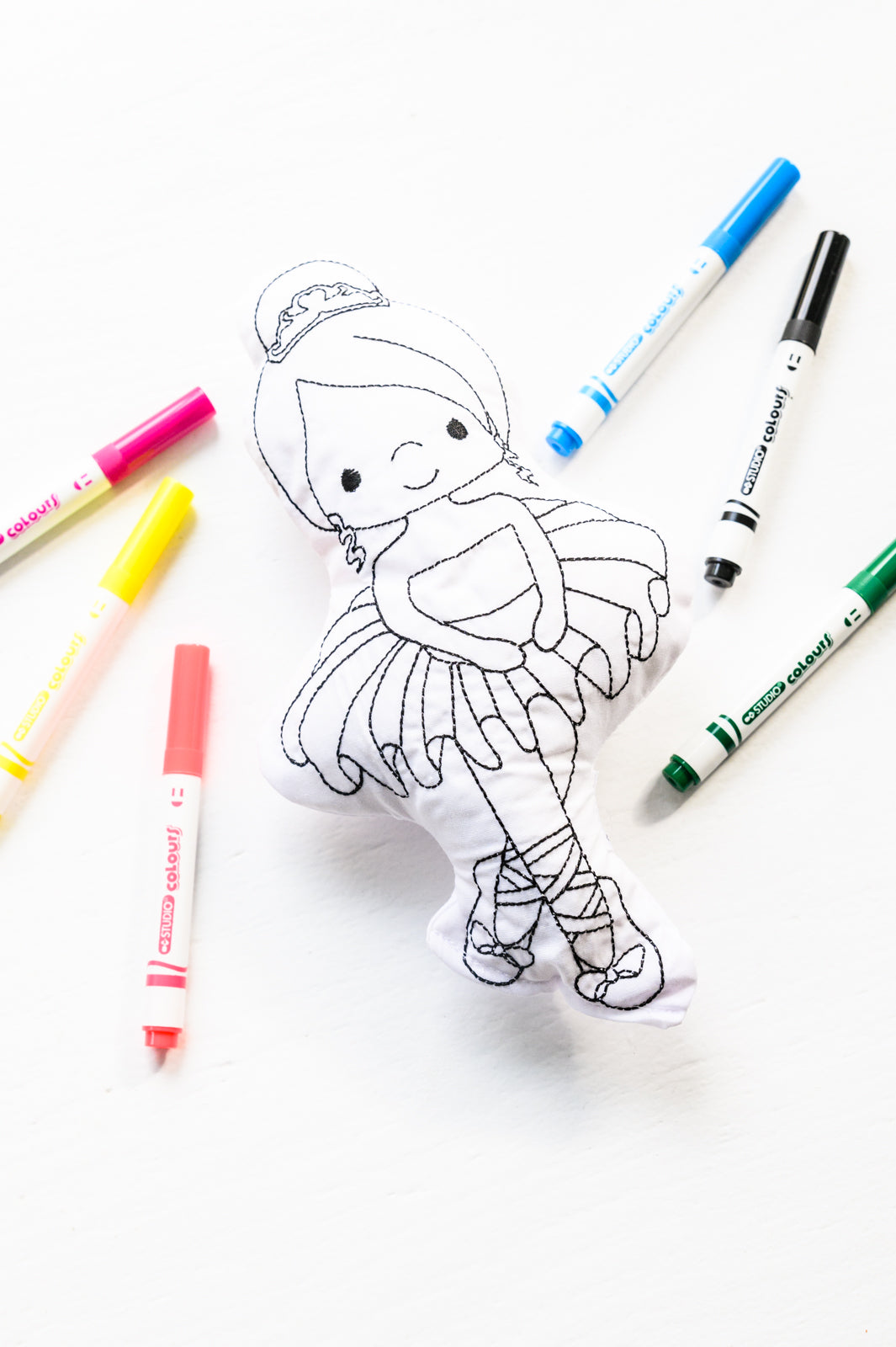 Ballerina Doodle Coloring Activity Doll - Southern Chic Magnolias, LLC