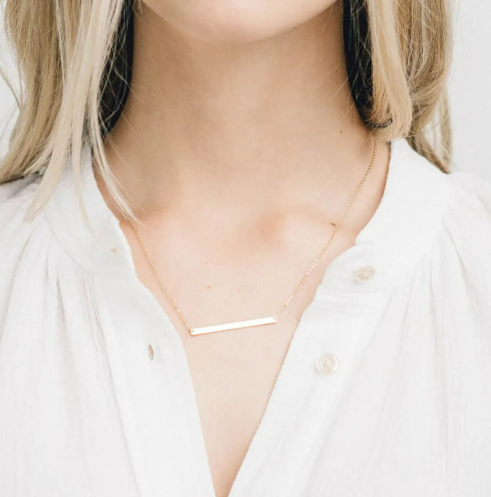 Simple Bar Pendant Necklace Rose Gold - Southern Chic Magnolias, LLC