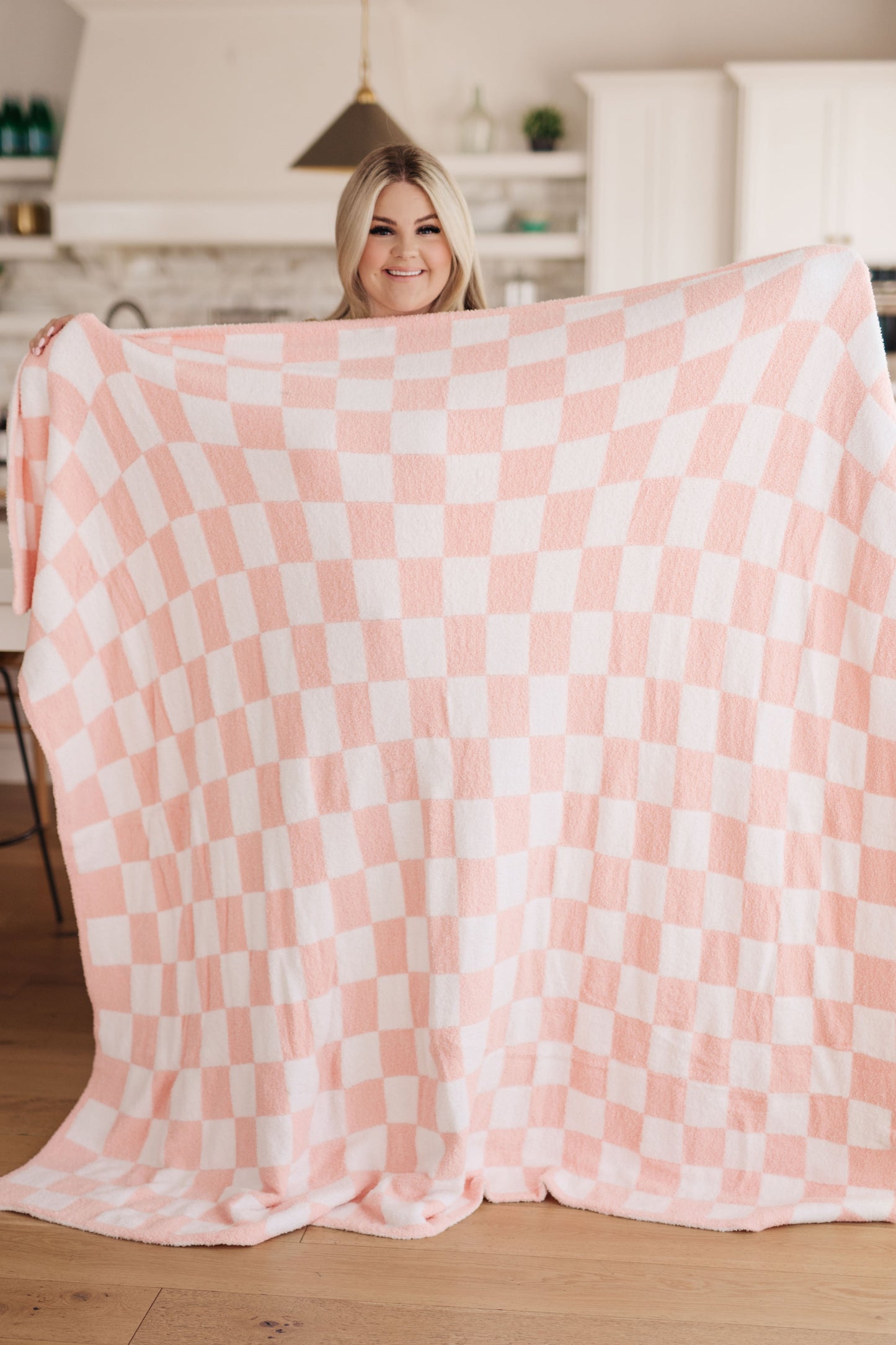 Penny Blanket Single Cuddle Size in Pink Check - Southern Chic Magnolias, LLC