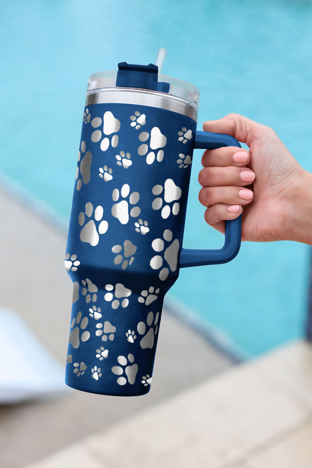 Blue Paw Print Stainless Steel Tumbler - Southern Chic Magnolias, LLC