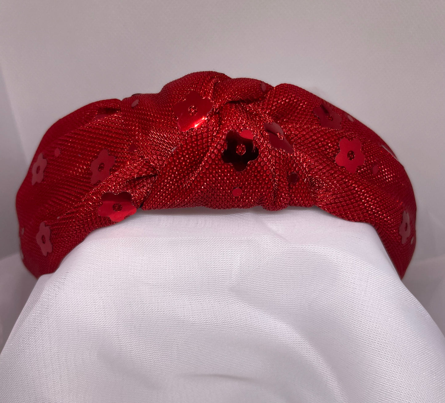 Red Foil Flower Headband - Southern Chic Magnolias, LLC