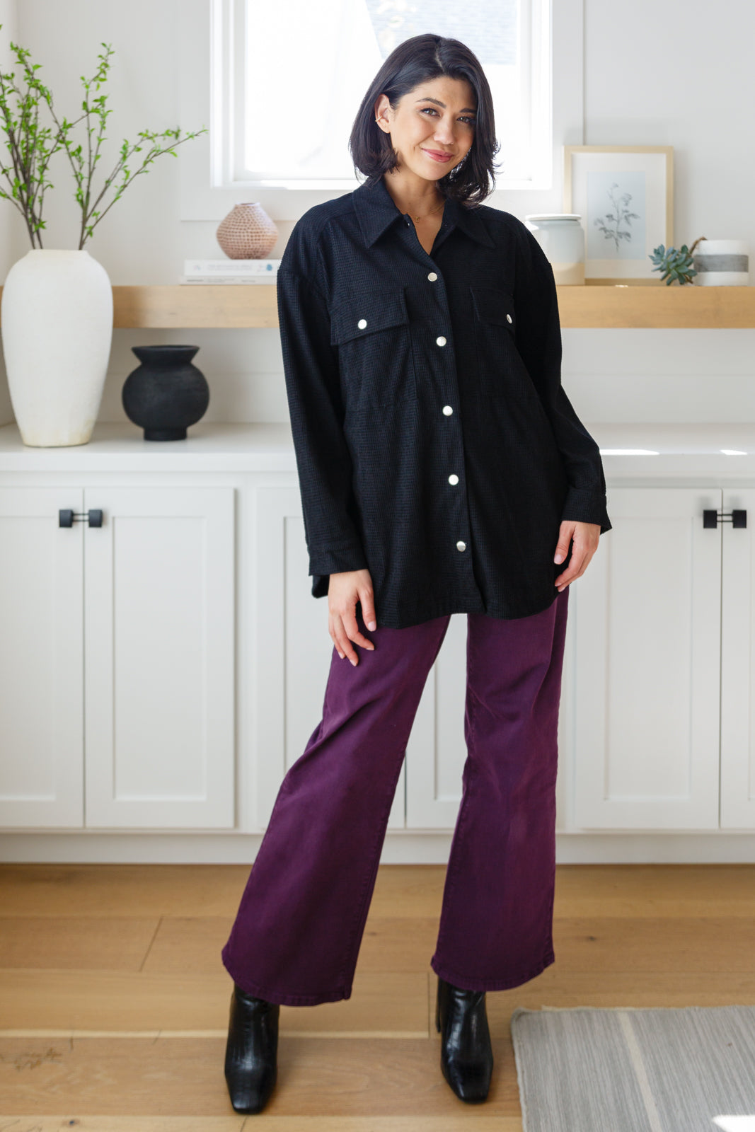 Petunia High Rise Wide Leg Jeans in Plum - Southern Chic Magnolias, LLC