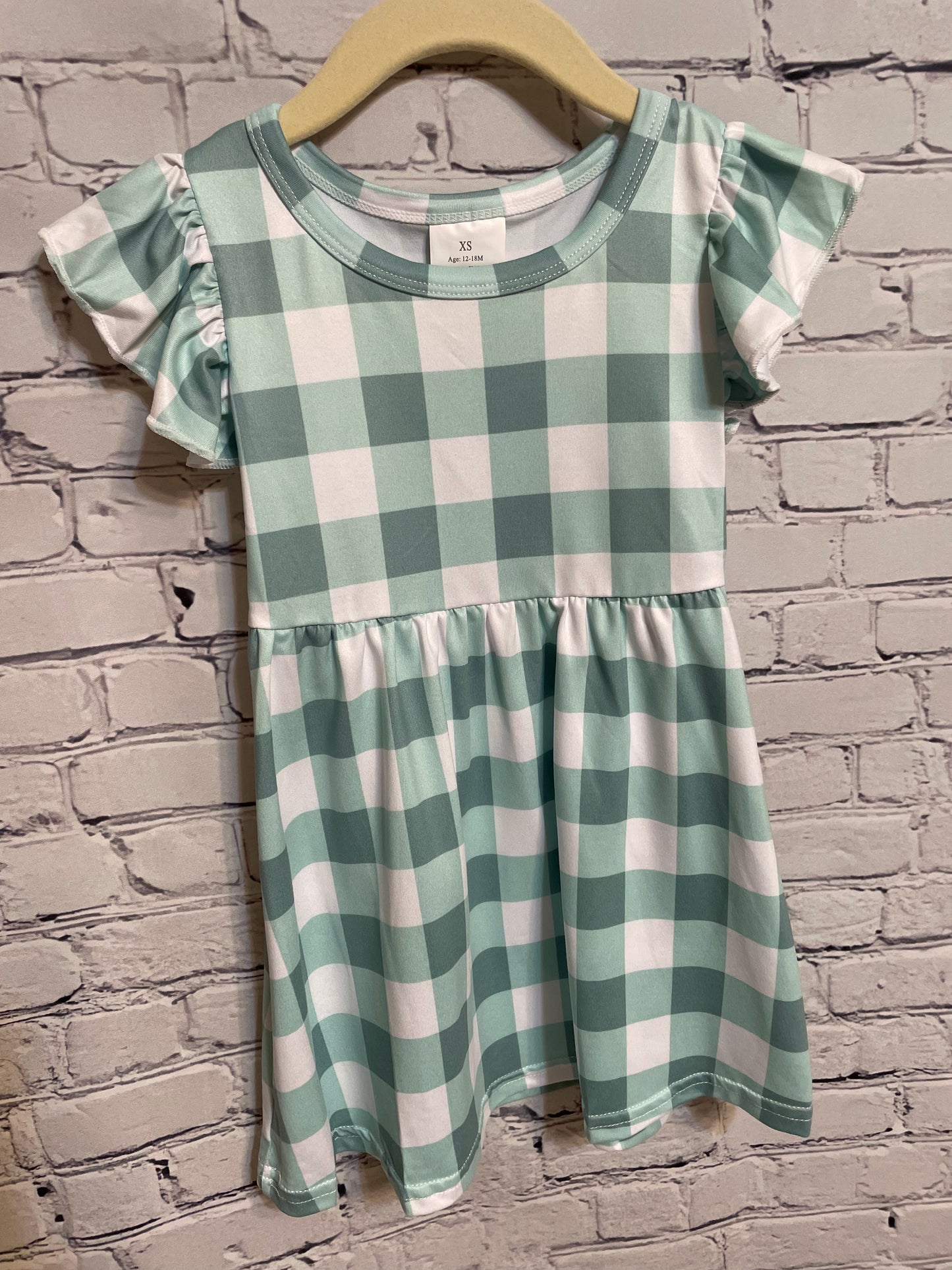 Baby Girls Plaid Green Pearl Dress - Southern Chic Magnolias, LLC