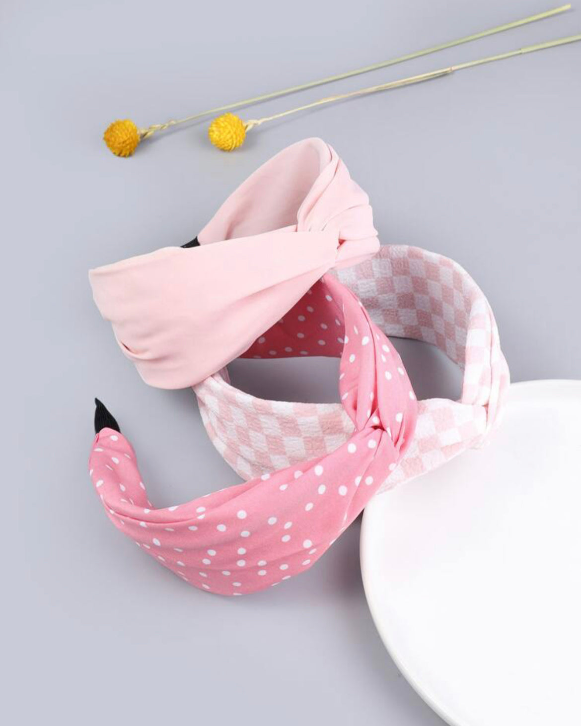 Pink Checkered Headband - Southern Chic Magnolias, LLC