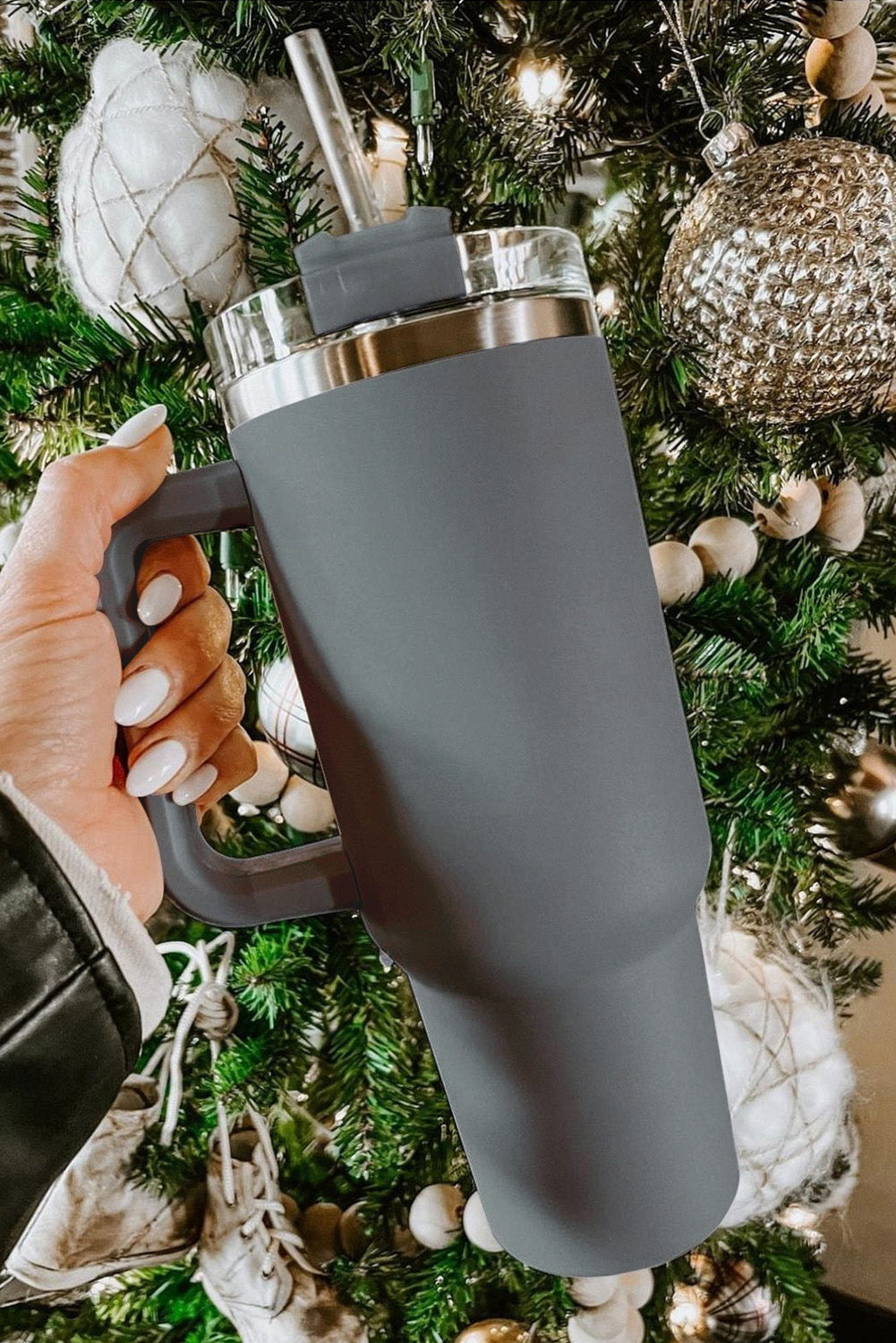 Gray Stainless Steel Tumbler - Southern Chic Magnolias, LLC