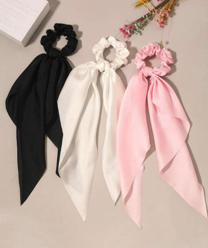 Satin Ribbon Ponytails - 10 Color Options