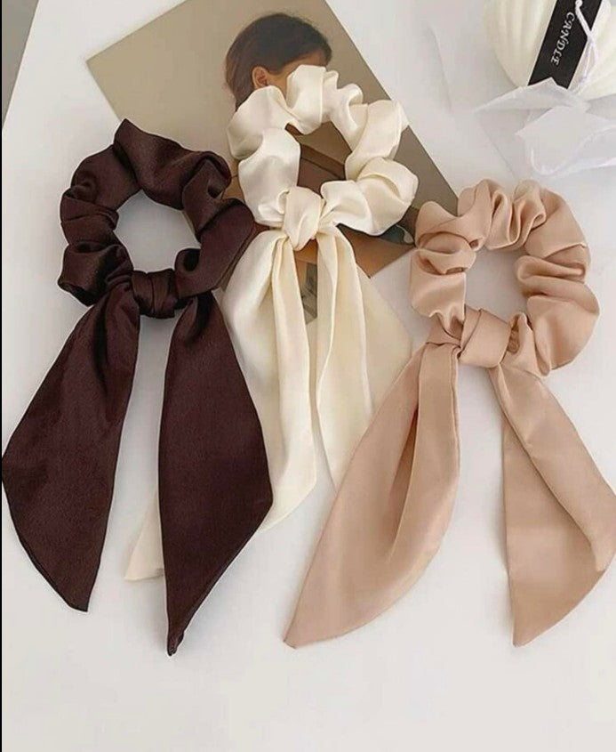 Satin Ribbon Ponytails - 10 Color Options