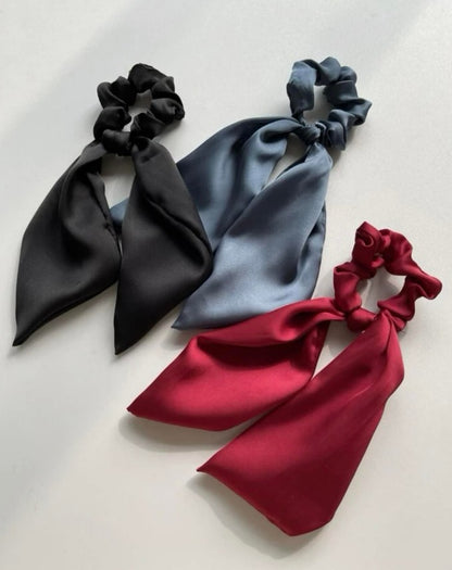 Satin Ribbon Ponytails - 10 Color Options