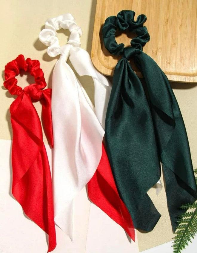 Satin Ribbon Ponytails - 10 Color Options