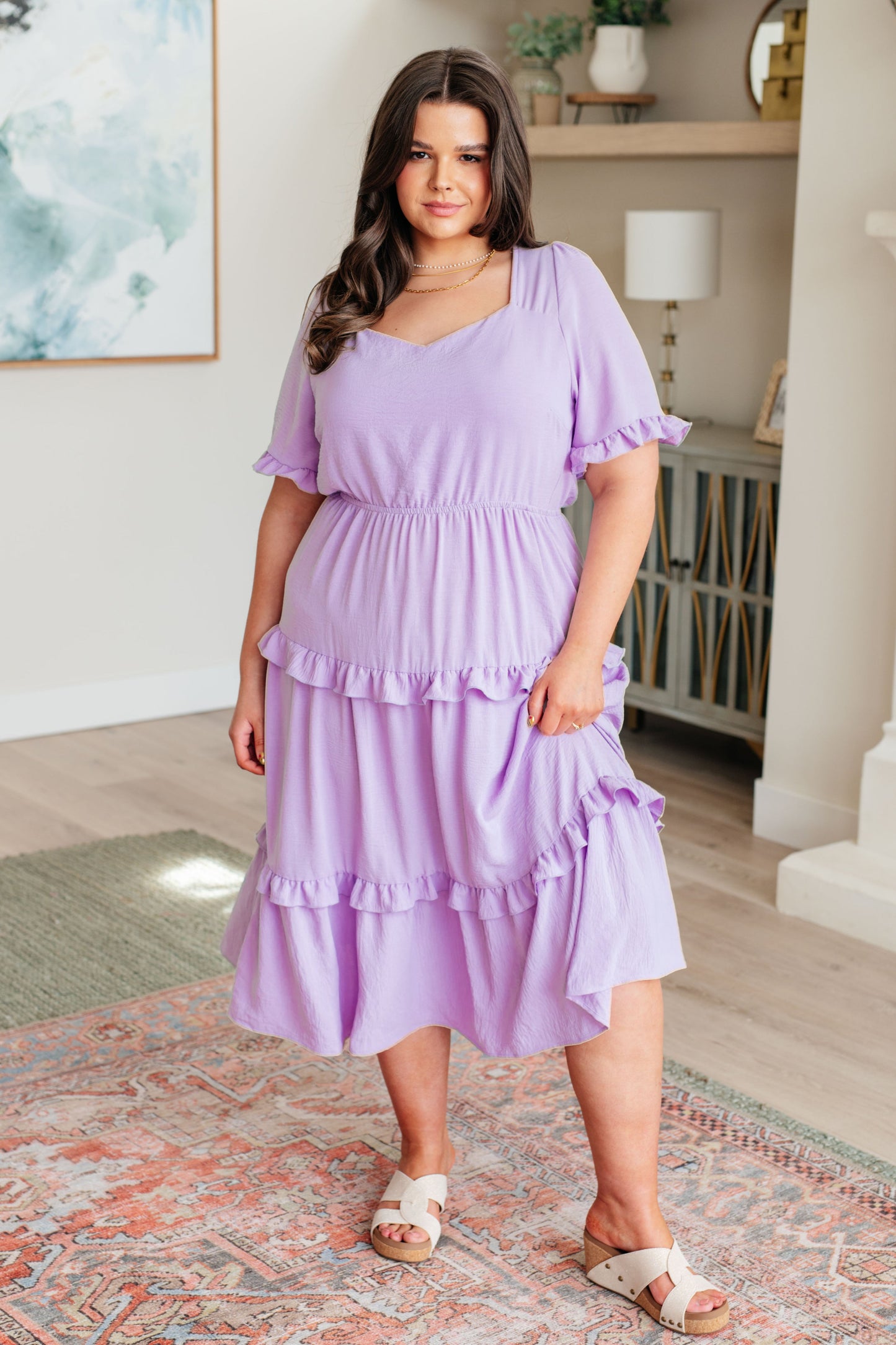 In My Carefree Era Tiered Ruffled Dress - Southern Chic Magnolias, LLC