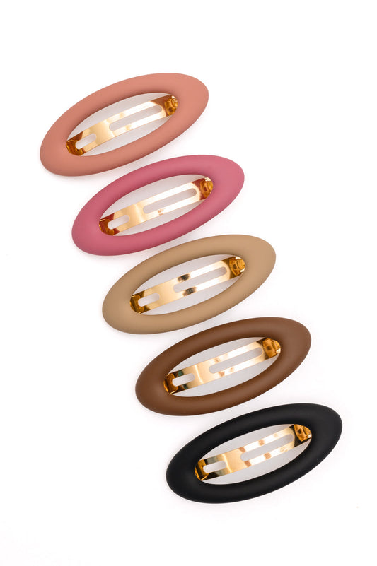 Jumbo Oval Hair Clips Set of 5