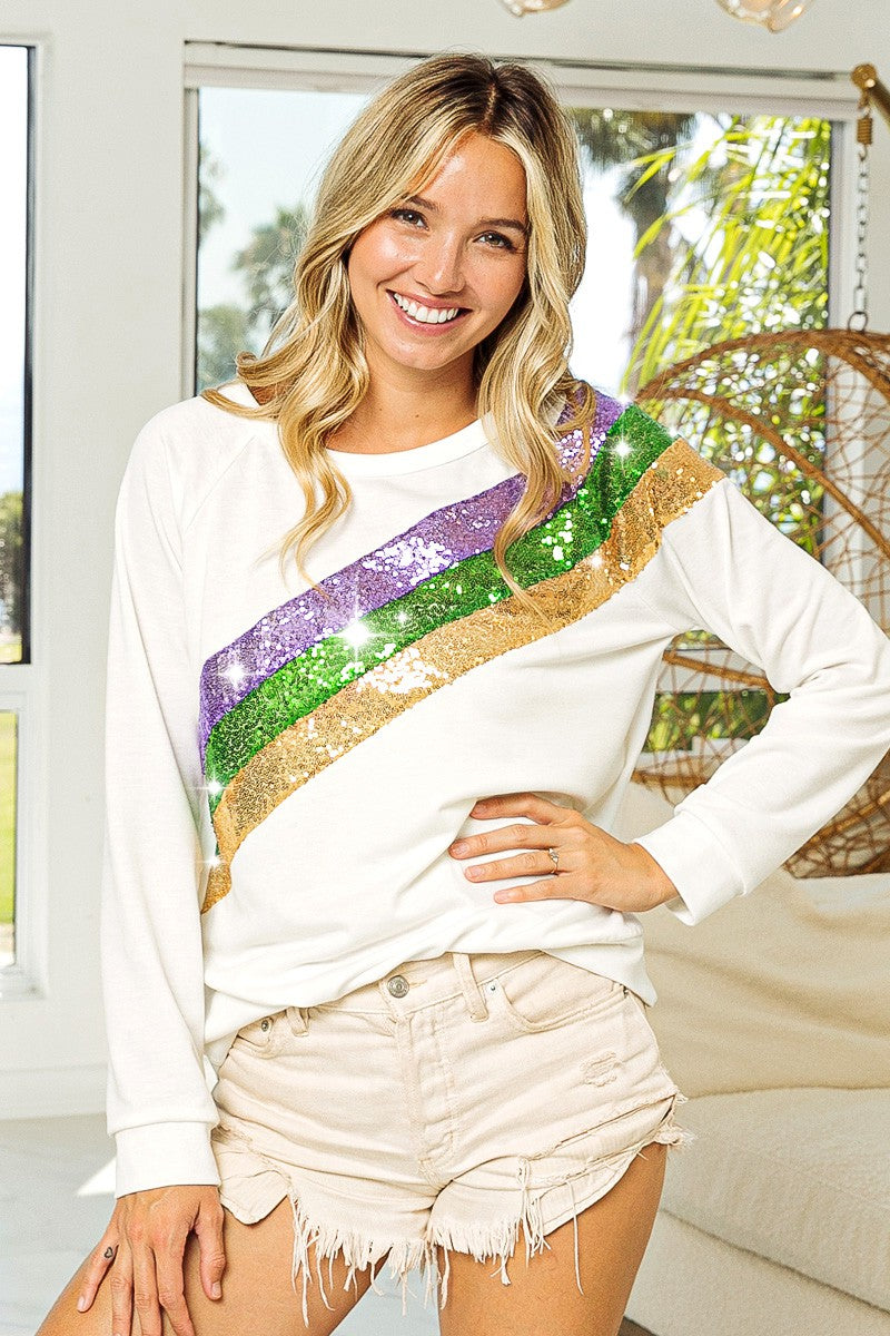 Mardi Gras Sequins Top - 2 Colors - Southern Chic Magnolias, LLC