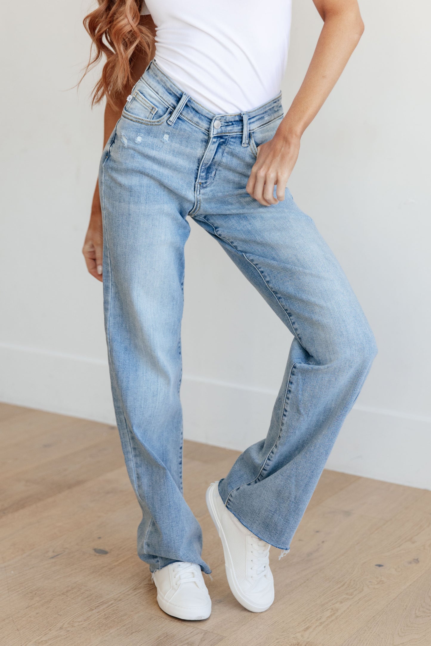 Mildred High Rise V Front Waistband Straight Jeans - Southern Chic Magnolias, LLC