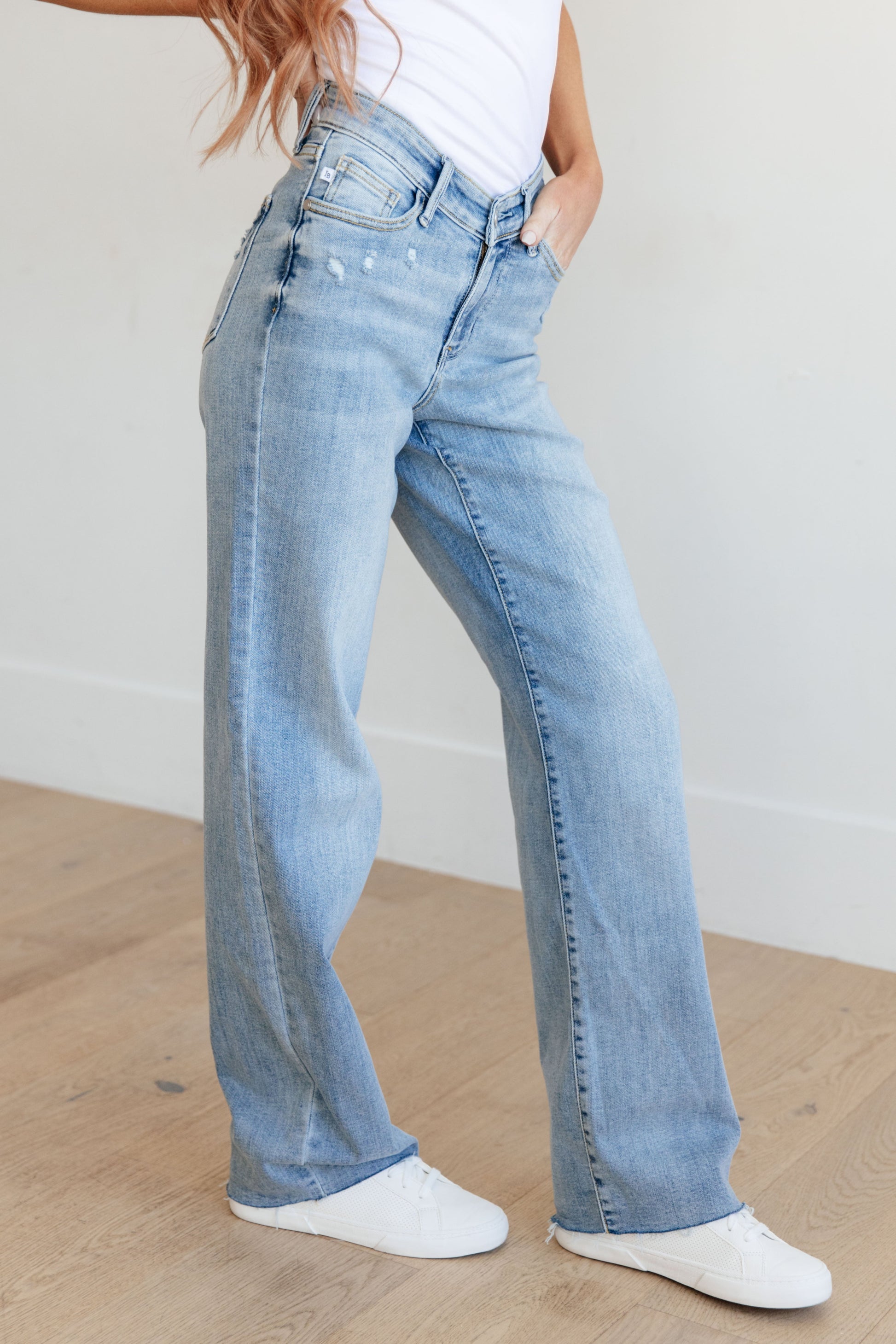 Mildred High Rise V Front Waistband Straight Jeans - Southern Chic Magnolias, LLC