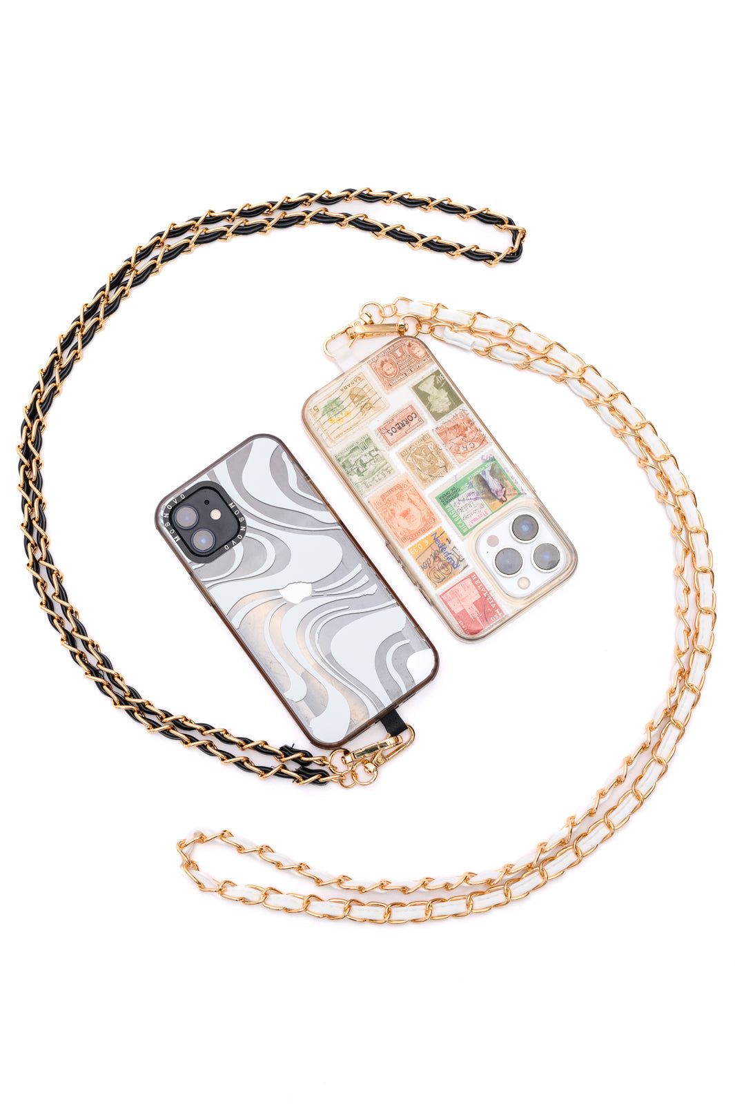 PU Leather Gold Chain Cell Phone Lanyard Set of 2 - Southern Chic Magnolias, LLC