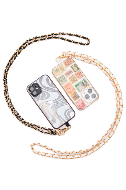 PU Leather Gold Chain Cell Phone Lanyard Set of 2 - Southern Chic Magnolias, LLC