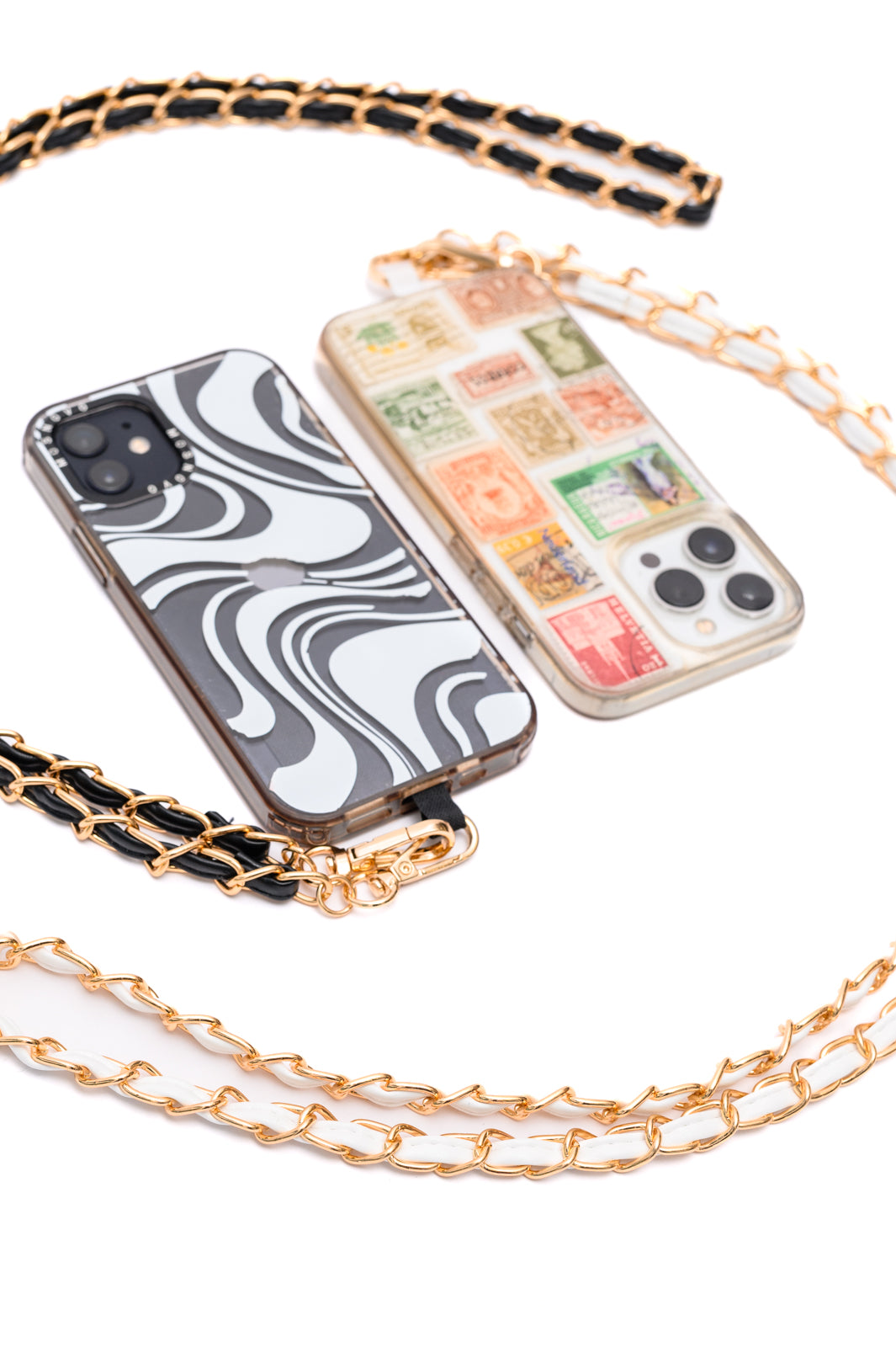 PU Leather Gold Chain Cell Phone Lanyard Set of 2 - Southern Chic Magnolias, LLC