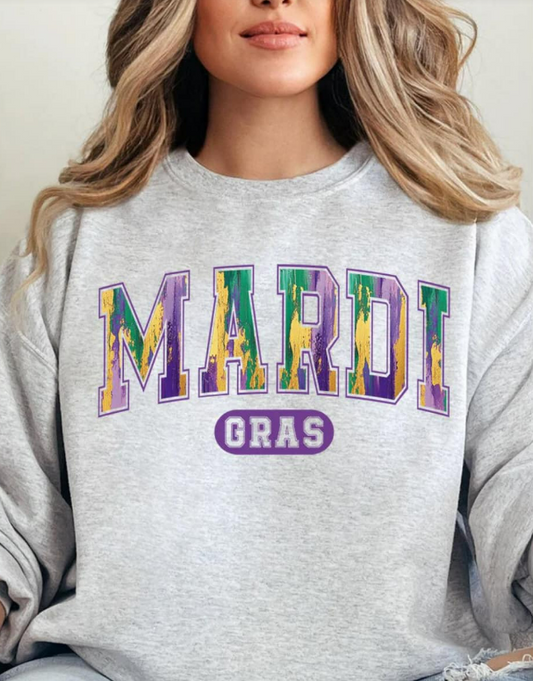 Pre-Order Watercolor Mardi Gras Heavy-Weight Crew Sweatshirt
