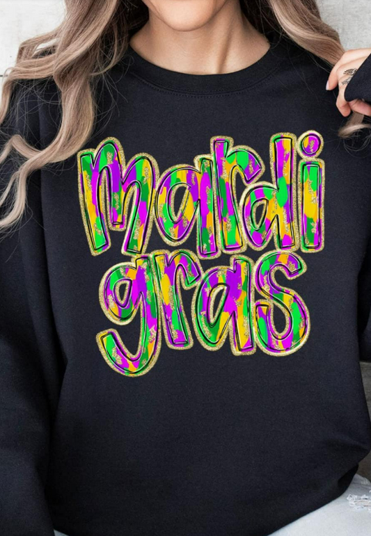 Pre-Order Brushed Mardi Gras Heavy-weight Crew Sweatshirt