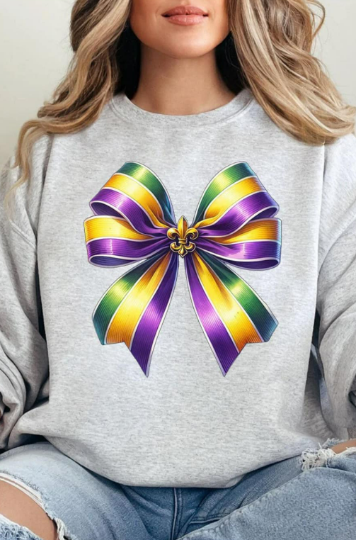 Pre-Order Mardi Gras Ribbon Heavy-Weight Crew Sweatshirt