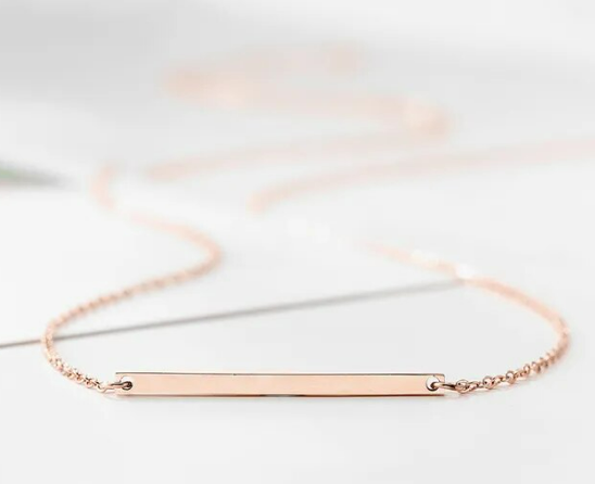 Simple Bar Pendant Necklace Rose Gold - Southern Chic Magnolias, LLC