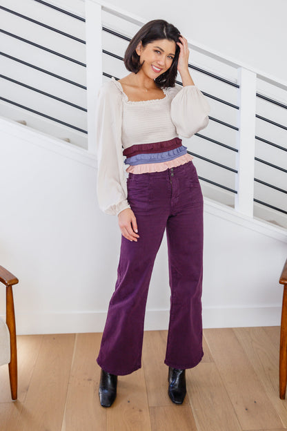 Petunia High Rise Wide Leg Jeans in Plum - Southern Chic Magnolias, LLC