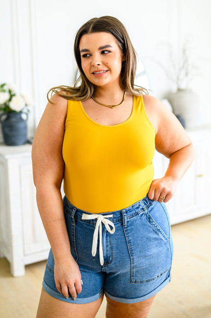 The Basics Reversible Longline Tank in Mustard - Southern Chic Magnolias, LLC