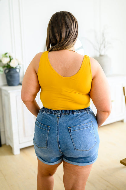 The Basics Reversible Longline Tank in Mustard - Southern Chic Magnolias, LLC