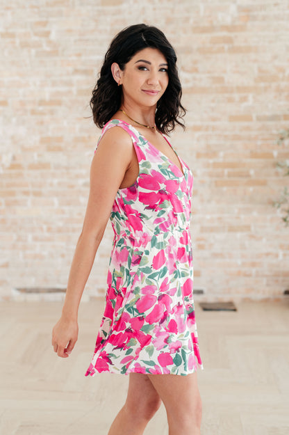 The Suns Been Quite Kind V-Neck Dress in Pink - Southern Chic Magnolias, LLC