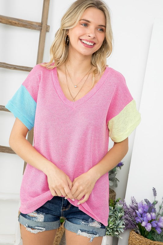 LOW GAUGE COLORBLOCK TOP