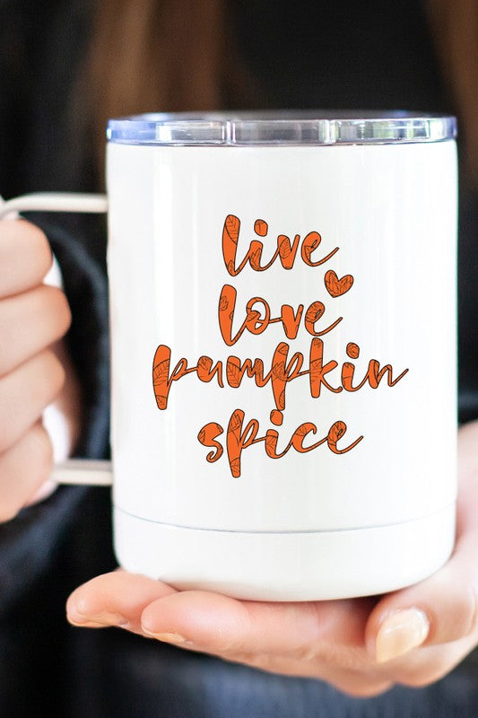 Fall Live Love Pumpkin Spice Coffee Travel Cup