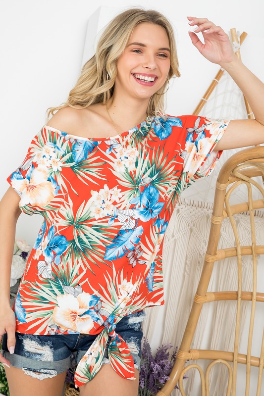 TROPICAL ONE SHOULDER TOP - Southern Chic Magnolias, LLC