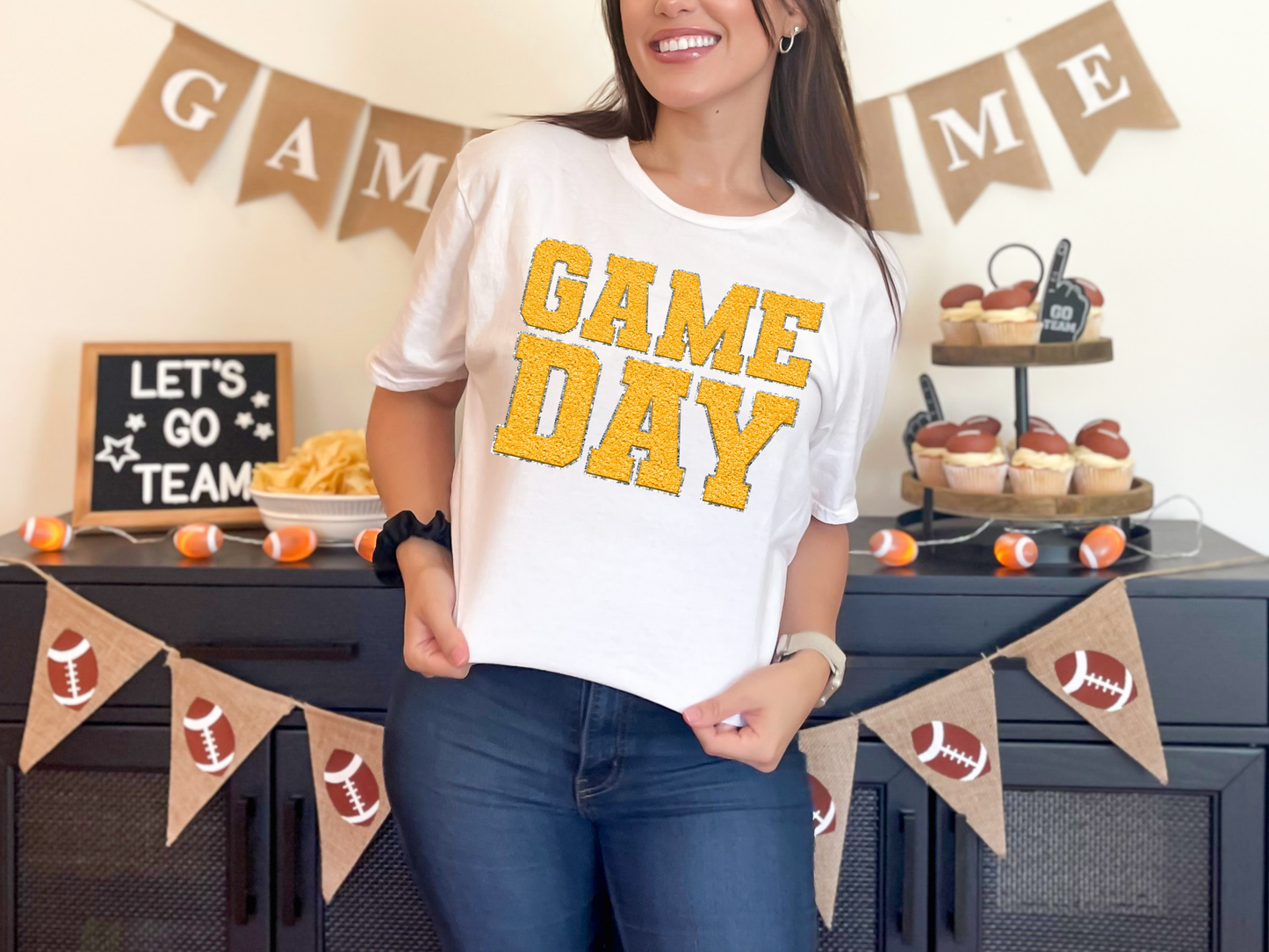 Game Day White Graphic Tee in Multiple Colors